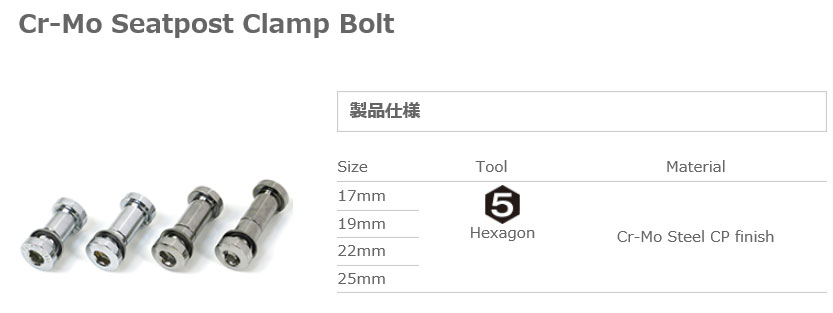 Cr-Mo SEATPOST CLAMP BOLT
