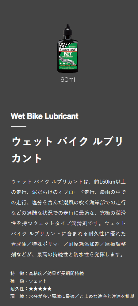 ウェット バイク ルブリカント(60ml ボトル)