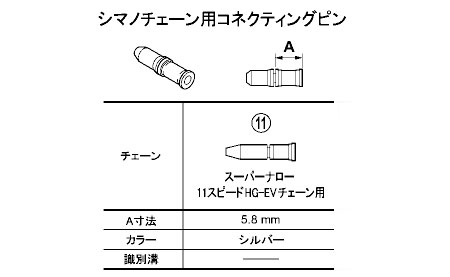スーパーナロー 11スピードHG-EVチェーン用 コネクティングピン(シルバー/3個)