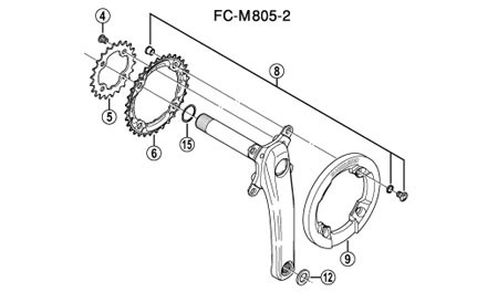 FC-M805-2/FC-M800-2/FC-M601-2 固定ボルトユニット（M8×10.5/各4個）