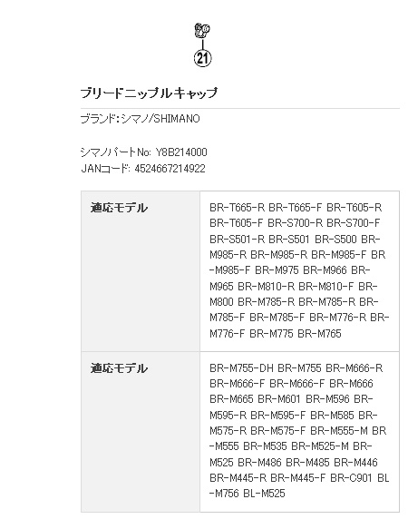 BR-M755 ブリードニップルキャップ