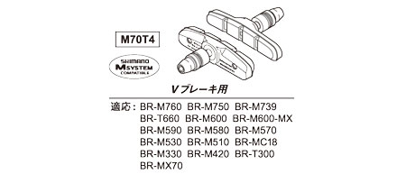 M70T4ブレーキシューセット（ペア）